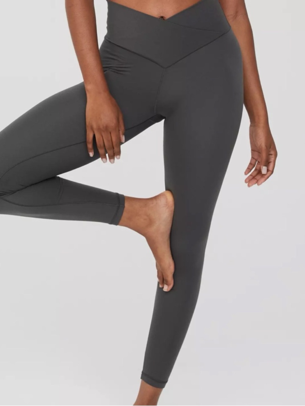 Aerie Offline Real Me Crossover Leggings in Smoked Gray Women’s Size Large